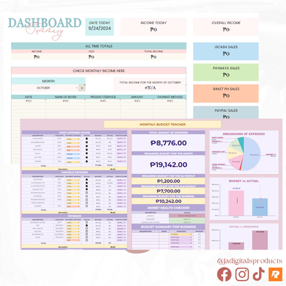 PLANNERS & TRACKERS TEMPLATES BUNDLE (Editable, Reusable, and Resalable)